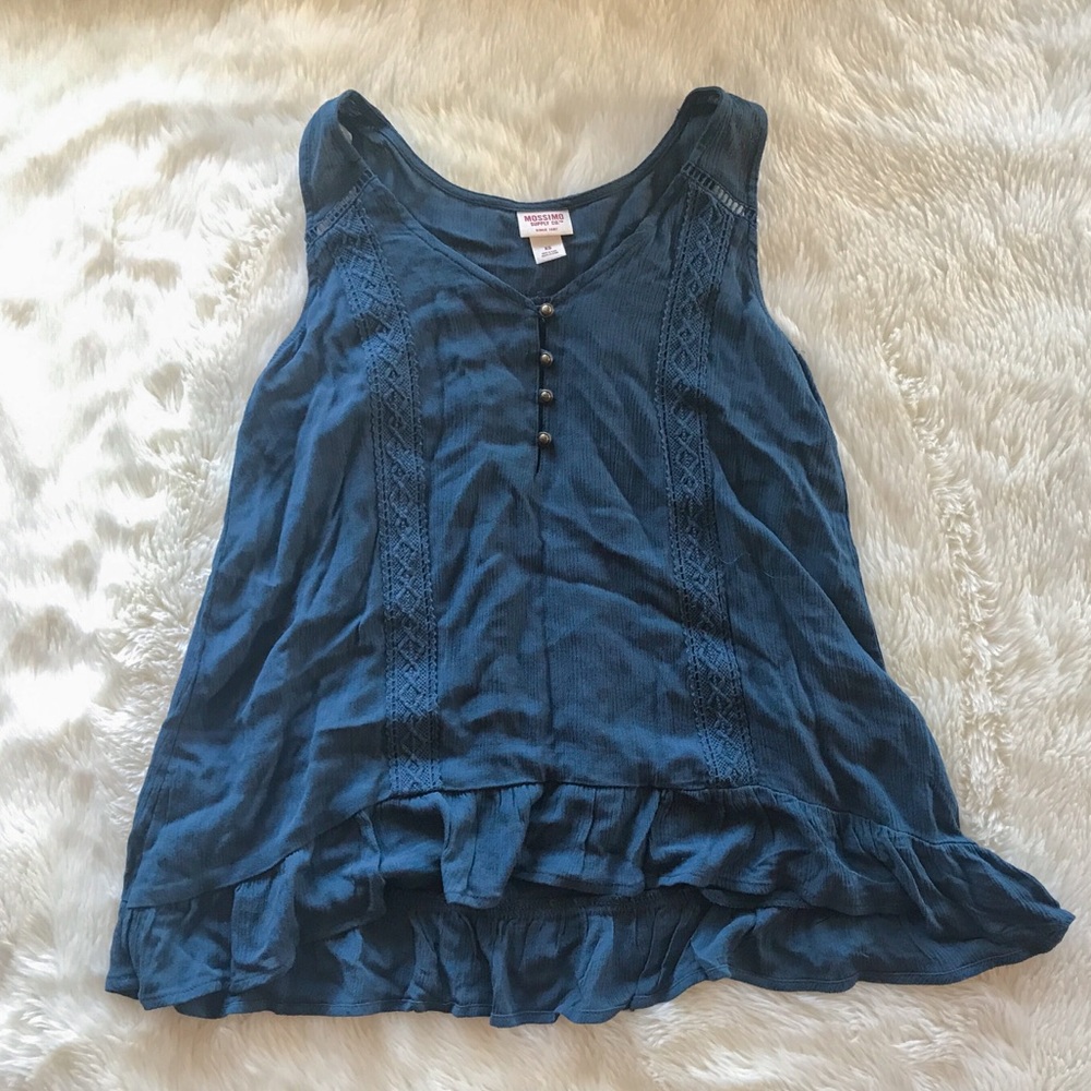 Long flowy navy tank